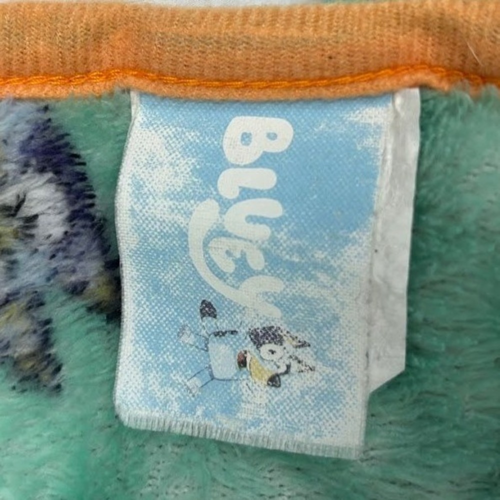 Bluey Bingo Bandit Character Fleece Blanket Green Kids Soft Throw Dog Baby - Picture 3 of 5